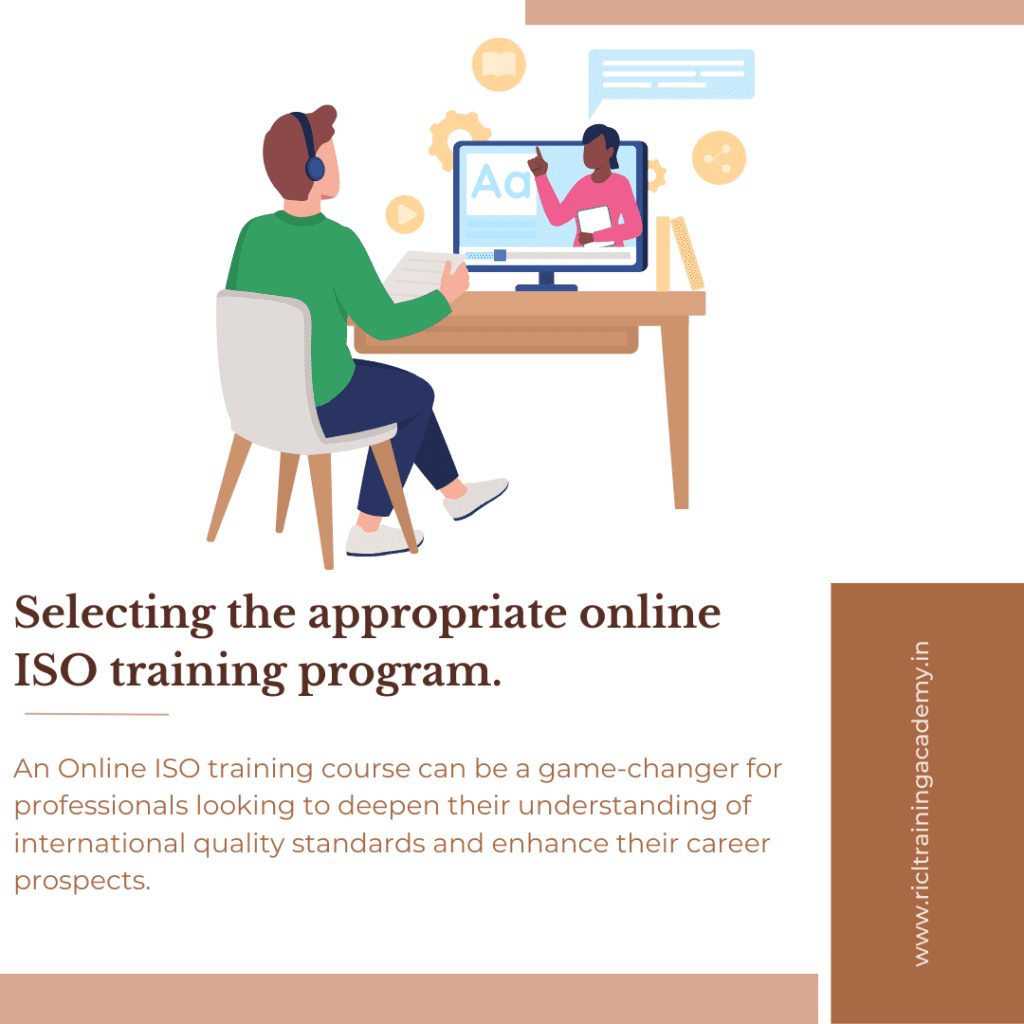 Illustration depicting various online training courses with ISO logos RTA RICLTrainingAcademy RR