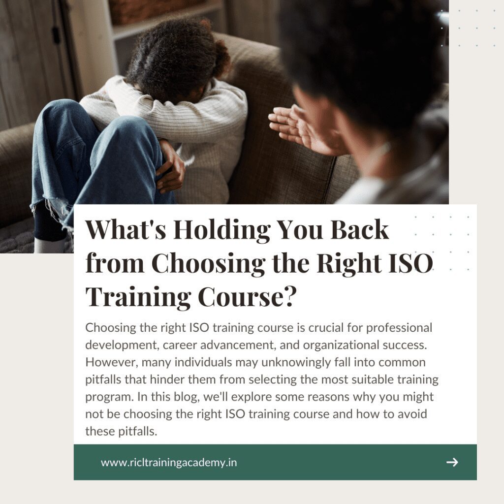Illustration depicting barriers to choosing ISO training courses RTA RICLTrainingAcademy RR
