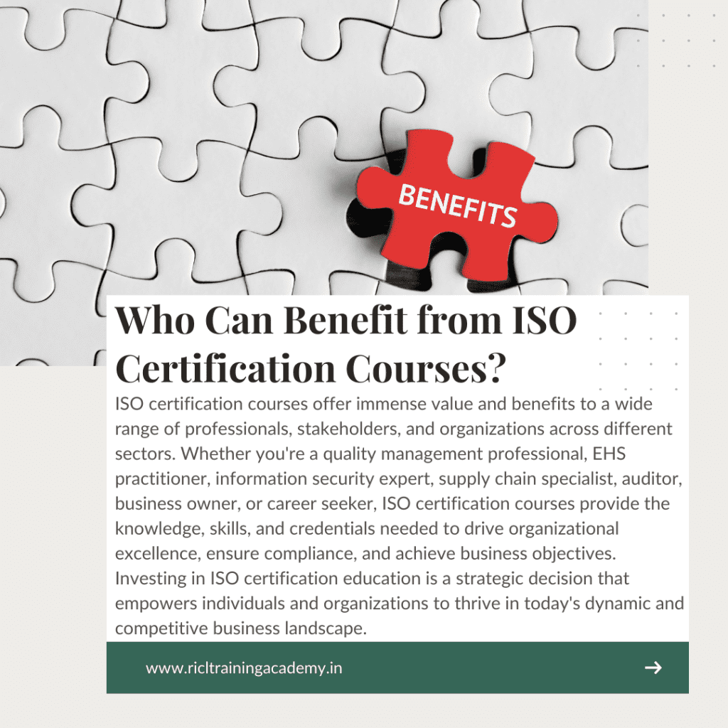 Benefit from ISO Certification Courses RTA RICLTrainingAcademy RR