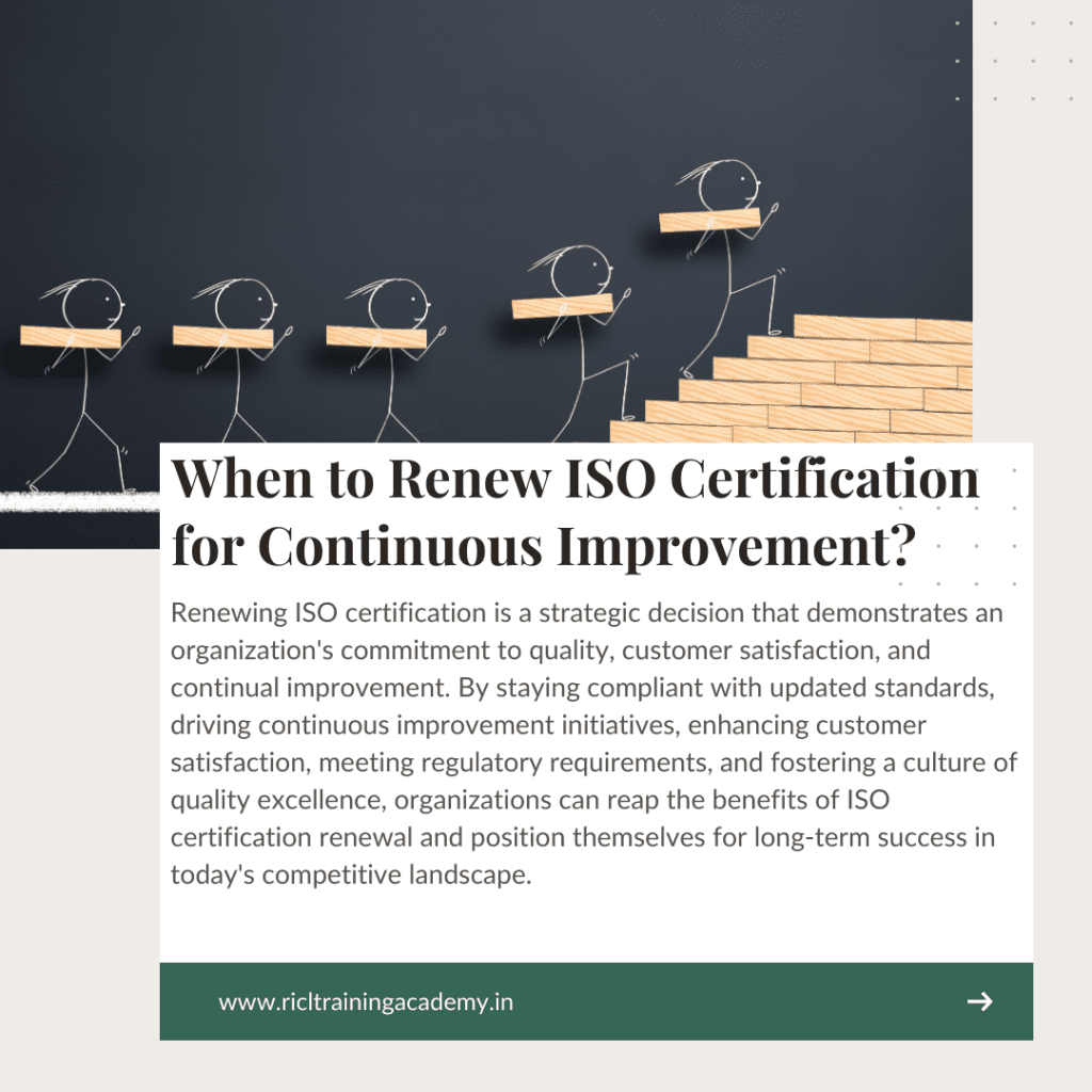 ISO Certification for Continuous Improvement RTA RICLTrainingAcademy RR