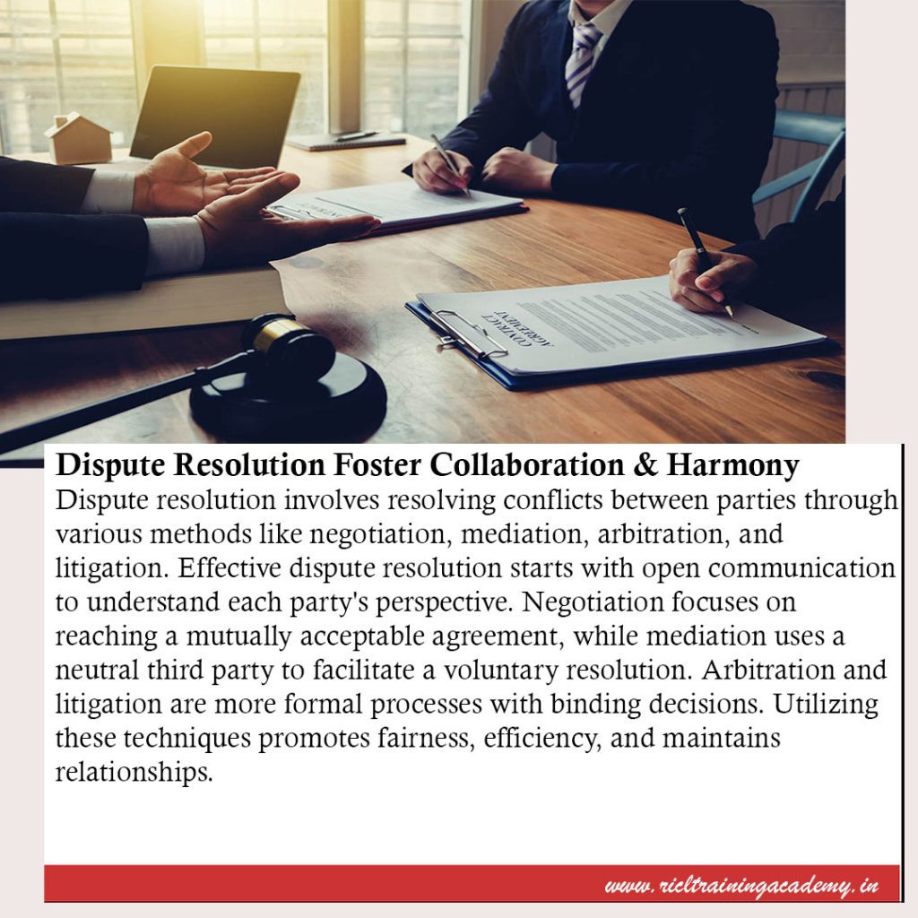 Dispute Resolution Promoting Collaboration and Harmony in the Workplace RTA RR