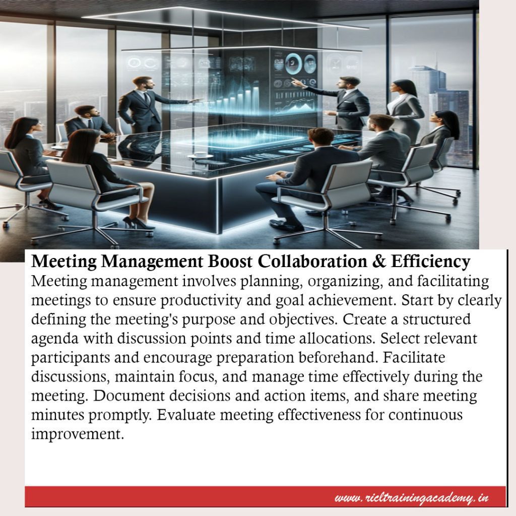 Meeting Management Boost Collaboration Efficiency RTA RICLTrainingAcademy RR RICL Training Academy RICL Training Academy Effective Meeting Management Key to Better Collaboration and Efficiency RTA RICLTrainingAcademy RR