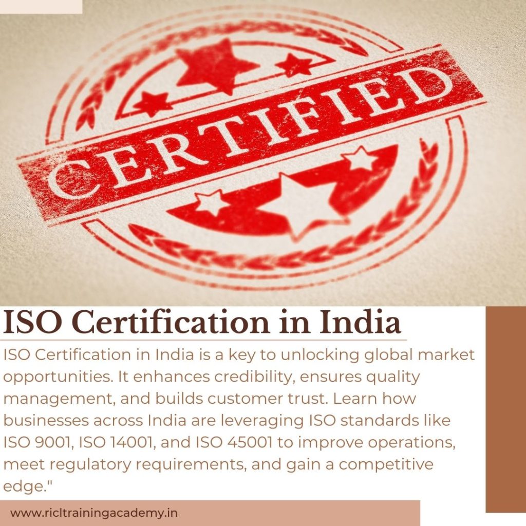 ISO Certification in India RTA RICLTrainingAcademy RR